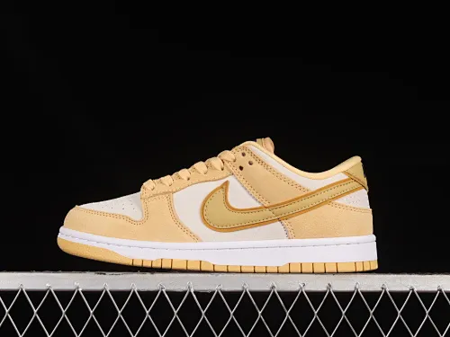 All categories Nk SB Dunk series Nk SB Dunk Low low-top sneakers Nk Dunk Low "Gold Suede" cheese pudding ice cream yellow and white SB low-top casual sports skateboard shoes DV7411-200